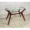 ANTICO TAVOLINO ATTR ICO PARISI LEGNO VETRO ANNI 50 2 RIPIANI DESIGN SMALL TABLE