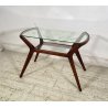ANTICO TAVOLINO ATTR ICO PARISI LEGNO VETRO ANNI 50 2 RIPIANI DESIGN SMALL TABLE