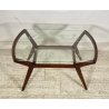 ANTICO TAVOLINO ATTR ICO PARISI LEGNO VETRO ANNI 50 2 RIPIANI DESIGN SMALL TABLE