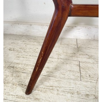ANTICO TAVOLINO ATTR ICO PARISI LEGNO VETRO ANNI 50 2 RIPIANI DESIGN SMALL TABLE