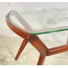 ANTICO TAVOLINO ATTR ICO PARISI LEGNO VETRO ANNI 50 2 RIPIANI DESIGN SMALL TABLE
