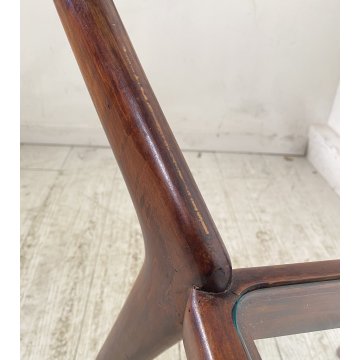 ANTICO TAVOLINO ATTR ICO PARISI LEGNO VETRO ANNI 50 2 RIPIANI DESIGN SMALL TABLE