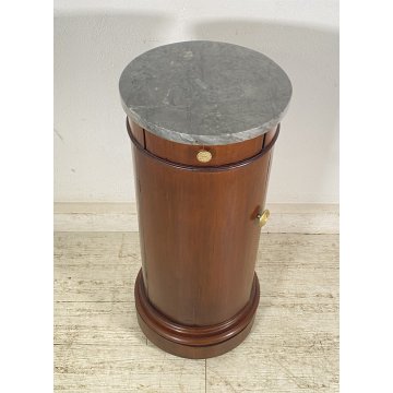 ANTICO COMODINO CILINDRO IMPERO DA CENTRO PRIMI 1900 LEGNO MARMO CASSETTO ANTA