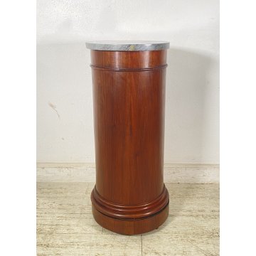 ANTICO COMODINO CILINDRO IMPERO DA CENTRO PRIMI 1900 LEGNO MARMO CASSETTO ANTA