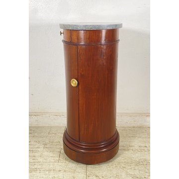 ANTICO COMODINO CILINDRO IMPERO DA CENTRO PRIMI 1900 LEGNO MARMO CASSETTO ANTA