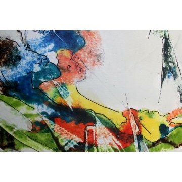 GRANDE QUADRO DIPINTO ASTRATTO Mario Silva 1975 "Levitação" ACRILICO TELA  
