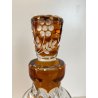 DECANTER CRISTALLO BOEMIA DECORO CUT to CLEAR AMBER VINTAGE BARWARE '900