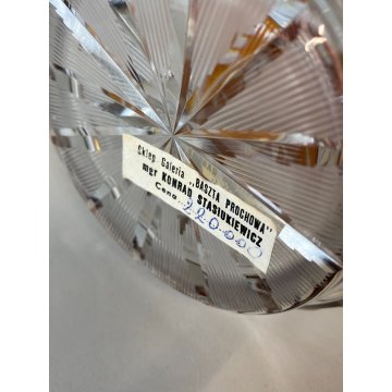 DECANTER CRISTALLO BOEMIA DECORO CUT to CLEAR AMBER VINTAGE BARWARE '900