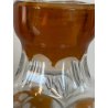 DECANTER CRISTALLO BOEMIA DECORO CUT to CLEAR AMBER VINTAGE BARWARE '900