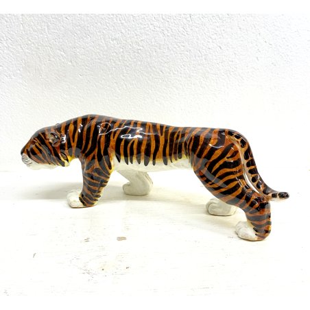 FIGURA CERAMICA TIGRE Virio Da Savona MGA ALBISOLA SCULTURA ANIMALIER DECO' '50