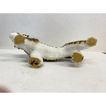 FIGURA CERAMICA TIGRE Virio Da Savona MGA ALBISOLA SCULTURA ANIMALIER DECO' '50