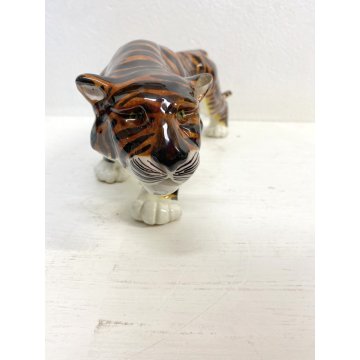 FIGURA CERAMICA TIGRE Virio Da Savona MGA ALBISOLA SCULTURA ANIMALIER DECO' '50