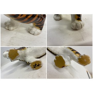 FIGURA CERAMICA TIGRE Virio Da Savona MGA ALBISOLA SCULTURA ANIMALIER DECO' '50