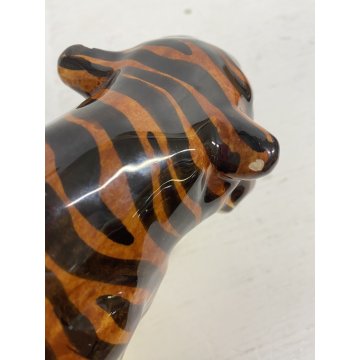 FIGURA CERAMICA TIGRE Virio Da Savona MGA ALBISOLA SCULTURA ANIMALIER DECO' '50