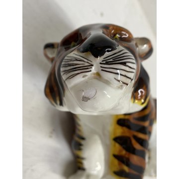 FIGURA CERAMICA TIGRE Virio Da Savona MGA ALBISOLA SCULTURA ANIMALIER DECO' '50