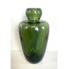 ANTICO VASO BOTTIGLIA VETRO MURANO SOFFIATO VERDE OLIVA PORTA FIORI EPOCA 1940