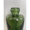 ANTICO VASO BOTTIGLIA VETRO MURANO SOFFIATO VERDE OLIVA PORTA FIORI EPOCA 1940