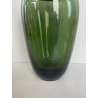 ANTICO VASO BOTTIGLIA VETRO MURANO SOFFIATO VERDE OLIVA PORTA FIORI EPOCA 1940