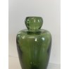 ANTICO VASO BOTTIGLIA VETRO MURANO SOFFIATO VERDE OLIVA PORTA FIORI EPOCA 1940