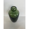 ANTICO VASO BOTTIGLIA VETRO MURANO SOFFIATO VERDE OLIVA PORTA FIORI EPOCA 1940