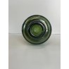 ANTICO VASO BOTTIGLIA VETRO MURANO SOFFIATO VERDE OLIVA PORTA FIORI EPOCA 1940