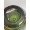 ANTICO VASO BOTTIGLIA VETRO MURANO SOFFIATO VERDE OLIVA PORTA FIORI EPOCA 1940