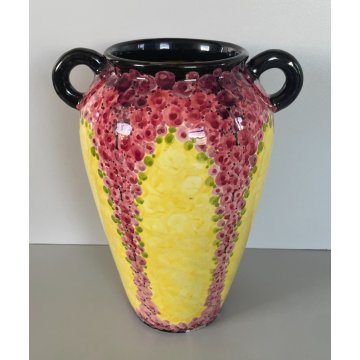 ANTICO VASO CERAMICA SMALTATA MID CENTURY FIRMATO UMBERTIDE ROMETTI ITALY 1950