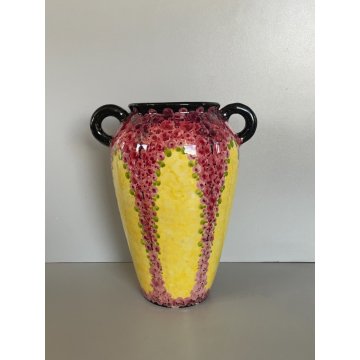 ANTICO VASO CERAMICA SMALTATA MID CENTURY FIRMATO UMBERTIDE ROMETTI ITALY 1950