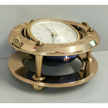 EUROPA orologio tavolo VINTAGE globo ZODIACO sveglia 7 jewels CARICA MANUALE box