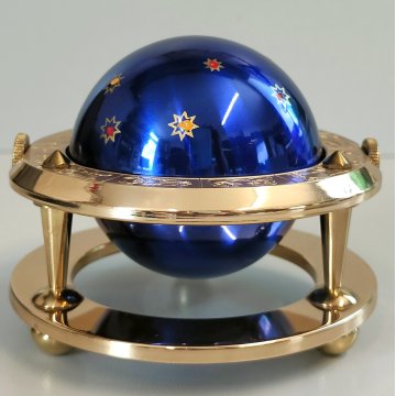 EUROPA orologio tavolo VINTAGE globo ZODIACO sveglia 7 jewels CARICA MANUALE box