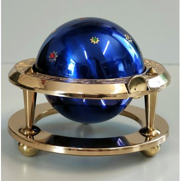 EUROPA orologio tavolo VINTAGE globo ZODIACO sveglia 7 jewels CARICA MANUALE box