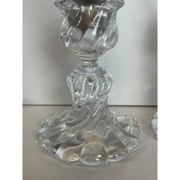 COPPIA PORTA LUMI CRISTALLO BACCARAT CANDELA CANDELABRO FRANCIA CANDLESTICK
