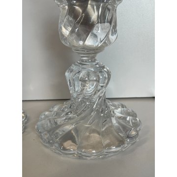 COPPIA PORTA LUMI CRISTALLO BACCARAT CANDELA CANDELABRO FRANCIA CANDLESTICK