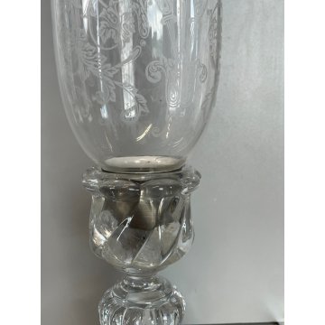 COPPIA PORTA LUMI CRISTALLO BACCARAT CANDELA CANDELABRO FRANCIA CANDLESTICK