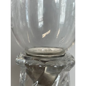 COPPIA PORTA LUMI CRISTALLO BACCARAT CANDELA CANDELABRO FRANCIA CANDLESTICK
