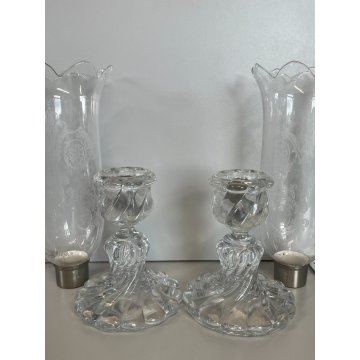 COPPIA PORTA LUMI CRISTALLO BACCARAT CANDELA CANDELABRO FRANCIA CANDLESTICK