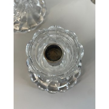 COPPIA PORTA LUMI CRISTALLO BACCARAT CANDELA CANDELABRO FRANCIA CANDLESTICK