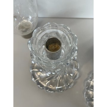 COPPIA PORTA LUMI CRISTALLO BACCARAT CANDELA CANDELABRO FRANCIA CANDLESTICK