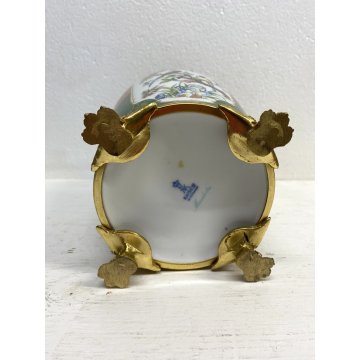 GRANDE VASO COPERCHIO URNA PORCELLANA DECORO POLICROMO