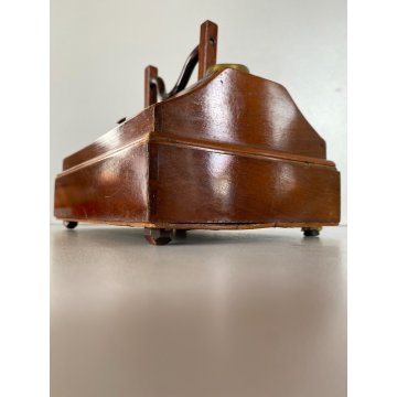 ANTICO CALAMAIO DA VIAGGIO SCATOLA LEGNO MASSELO con MANICO 4 VANI EPOCA 1800