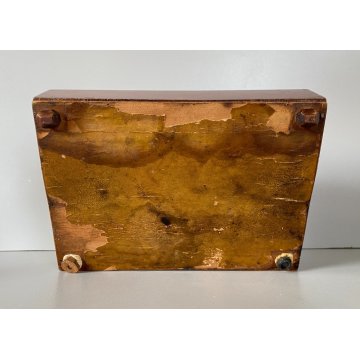 ANTICO CALAMAIO DA VIAGGIO SCATOLA LEGNO MASSELO con MANICO 4 VANI EPOCA 1800
