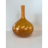 VASO BOTTIGLIA VINTAGE VETRO Murano ARANCIONE CORROSO ACIDATO 28,5 cm/h ANNI '60