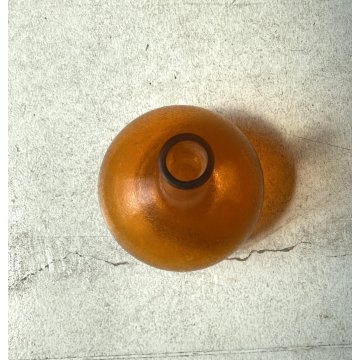 VASO BOTTIGLIA VINTAGE VETRO Murano ARANCIONE CORROSO ACIDATO 28,5 cm/h ANNI '60