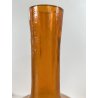 VASO BOTTIGLIA VINTAGE VETRO Murano ARANCIONE CORROSO ACIDATO 28,5 cm/h ANNI '60