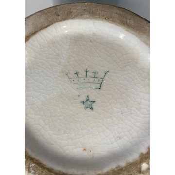 VASO PORCELLANA CINESE DECORO FIGURE MITOLOGICHE VERDE su FONDO BIANCO 35,5 cm/h