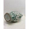 VASO PORCELLANA CINESE DECORO FIGURE MITOLOGICHE VERDE su FONDO BIANCO 35,5 cm/h