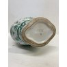 VASO PORCELLANA CINESE DECORO FIGURE MITOLOGICHE VERDE su FONDO BIANCO 35,5 cm/h