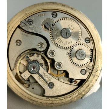 Minerva ANTICO CRONOMETRO OROLOGIO TASCA cronografo 1/100 WATCH epoca ANNI 60