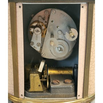 Swiza Mignon OROLOGIO TAVOLO suoneria CARILLON anni 60 DIPINTO FIORI Old Clock