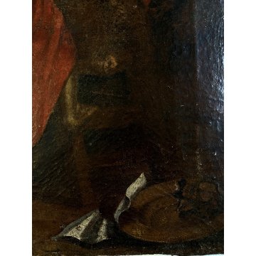 ANTICO DIPINTO OLIO TELA COPIA D'AUTORE "La deposizione" P.Rubens RELIGIOSO XVII